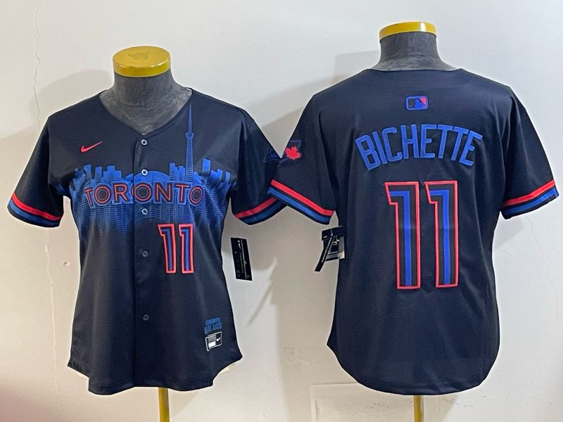 Women 2025 Toronto Blue Jays #11 Bichette black Joint Name Nike MLB Jersey style 002->toronto blue jays->MLB Jersey